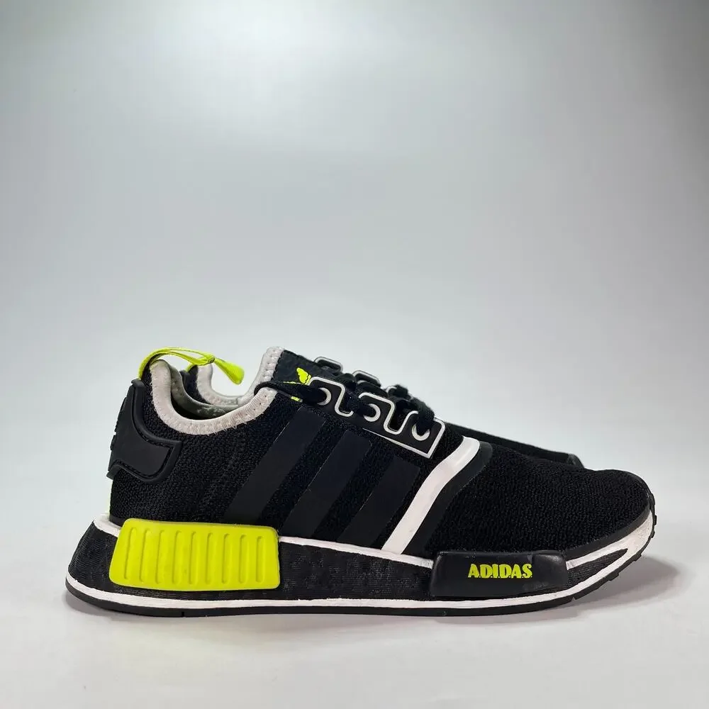 adidas NMD_R1 Black Solar Yellow Casual Streetwear Shoes GY5060 Youth Size 5.5